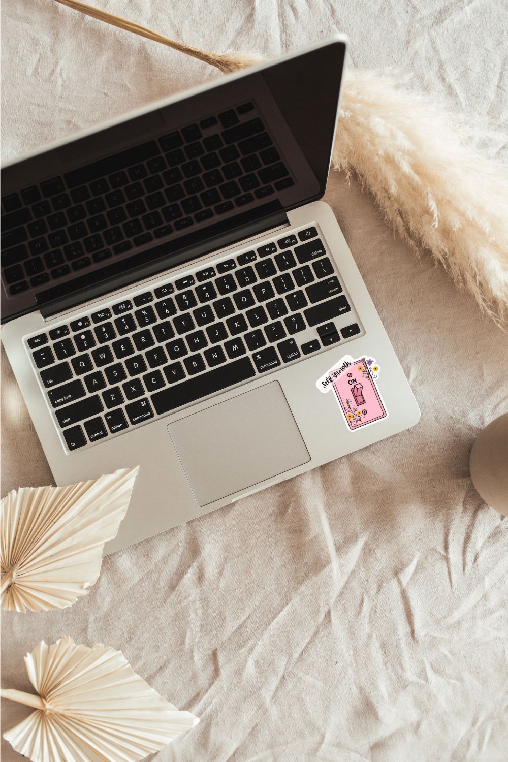 Self Growth Switch Sticker — Pink Floral Motivational Vinyl Decal