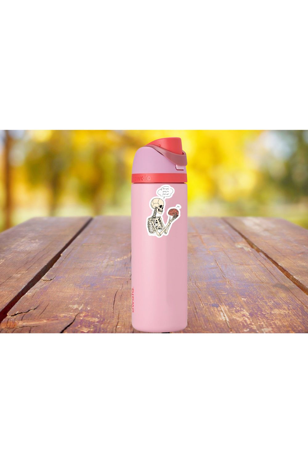 Skeleton & Brain “Are You Going to Shut Up?” Sticker — Funny Mental Health Vinyl Decal