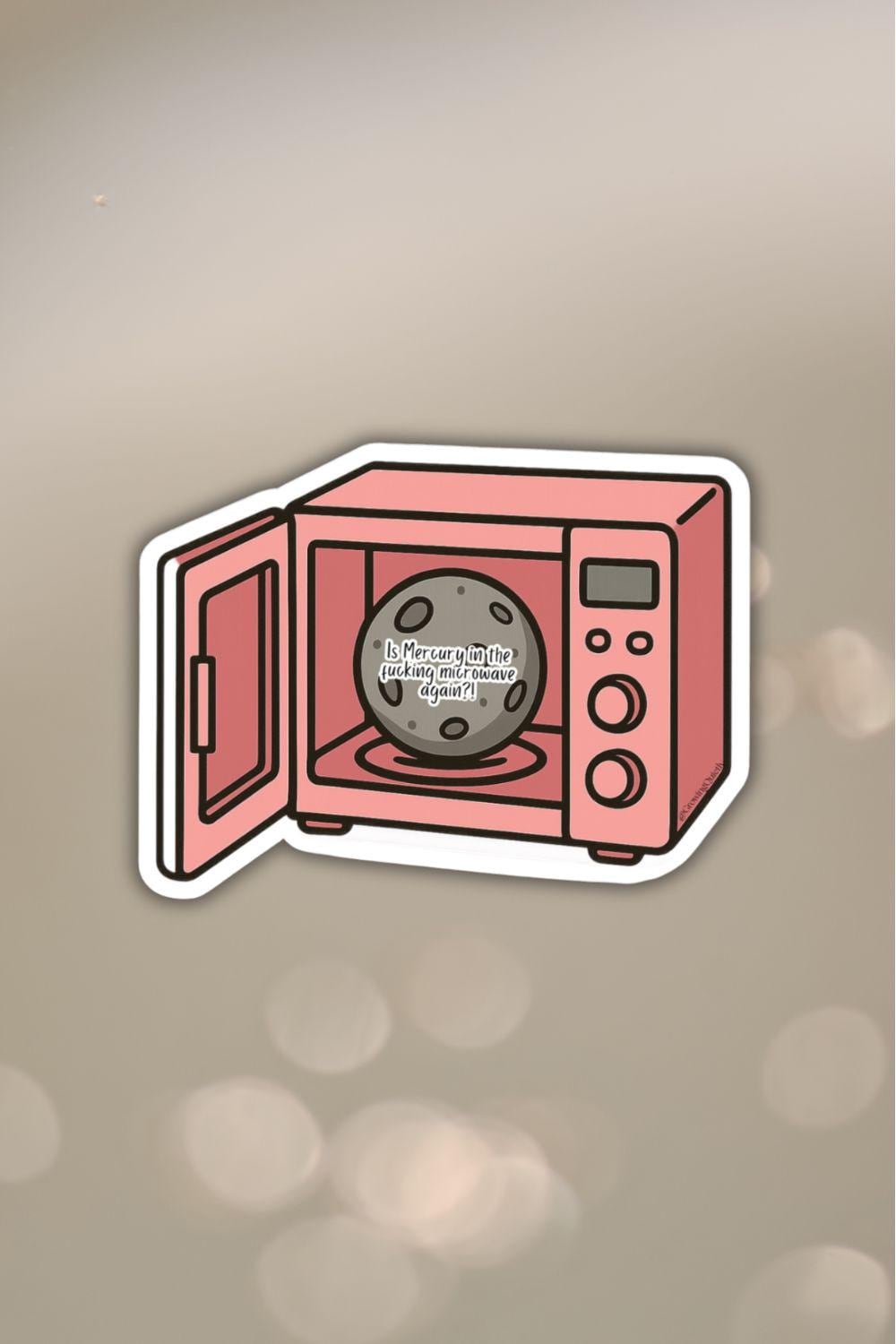 Retro Pink Microwave Mercury in Retrograde Sticker | Astrology Humor